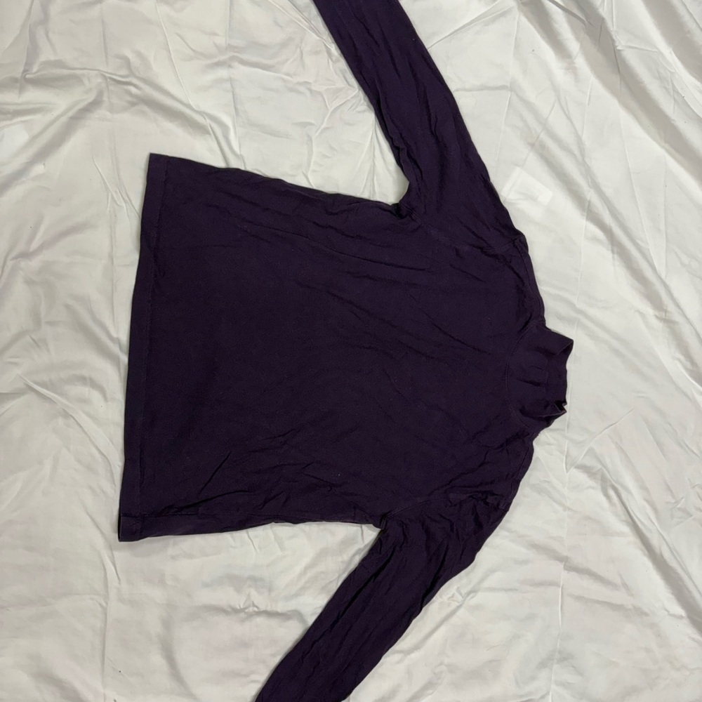 Lands' End Women's Deep Purple Long Sleeve Mock Neck